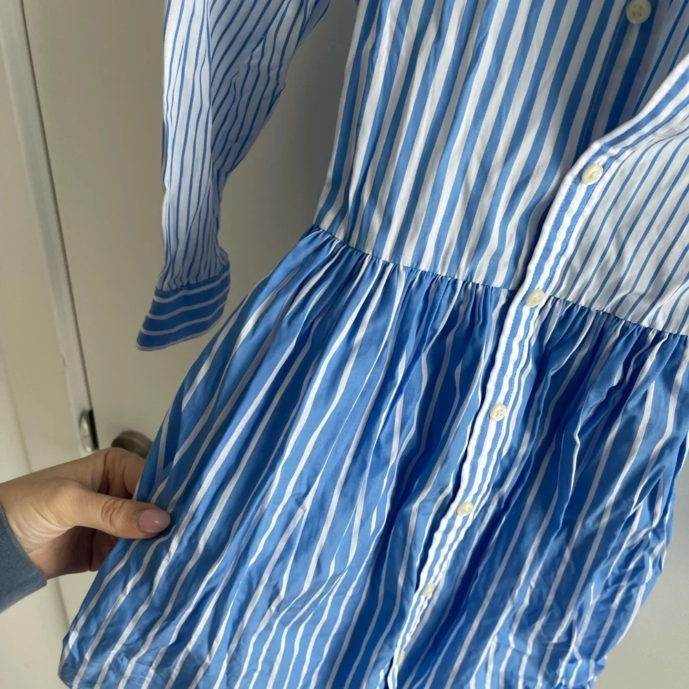 Ralph Lauren Blue and White Striped Shirt Dress